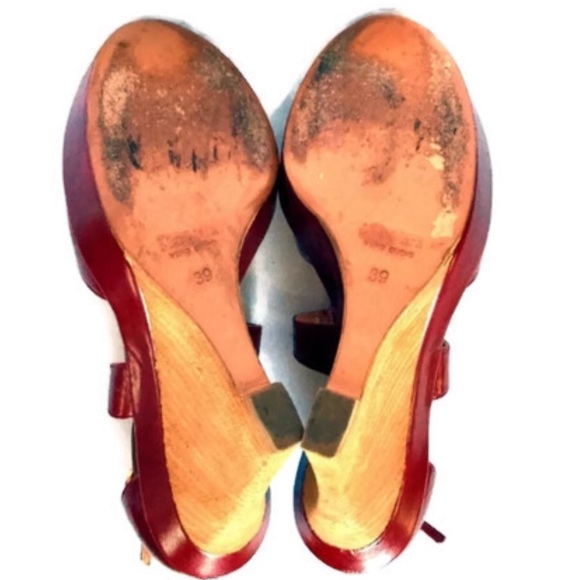MaxMara 'Lara' Red Wedges Size 39 IT/9 US - Picture 8 of 8